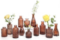 TBWIND 12-Piece Glass Bud Vase Set – Small Caramel Coffee Brown by TBWIND