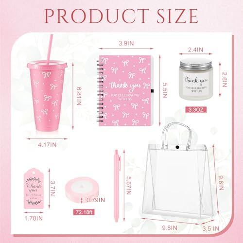 Nuogo 12 Sets New Parent Shower Prizes, Pink Color, Bow Style - Image 2