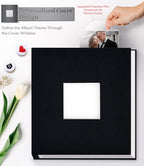Artfeel Photo Album Self Adhesive Scrapbook Album for 3x5 4x6 5x7 8x10 Pictures, 60 Pages Linen Cover with Display Window DIY Photo Book,Ideal Gifts for Family Travel Wedding Baby - Image 2