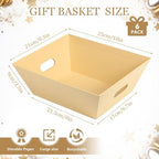 AFOROEOA 6PACK kraft Baskets For Gifts Empty, 10x8 Thick Kraft Paper Basket with 6 Clear Bags and 6 Pull Bows, Empty Gift Baskets for Thanksgiving Christmas Wedding Birthday Rustic Gift Wrapping - Image 2