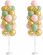 Hiins Sage Green Gold Balloon Stand Kit Set of 2,Base&Pole Decoration for Party by HiinsPartyDecoration