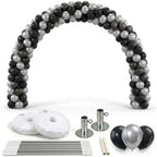 PMU DIY Professional Balloon Arch Deluxe Kit (Black and Silver) Balloon Garland for Party Decoration, Decoration Kit for Birthday Party, Wedding, Graduation, Baby Shower (41687-61646) Pkg/1 by PMU