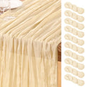 DeZerlor Beige Cheesecloth Table Runners 10 Pack Summer Boho Runners by DeZerlor