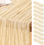 DeZerlor Beige Cheesecloth Table Runners 10 Pack Summer Boho Runners by DeZerlor