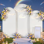 White Arch Backdrop Cover Set of 3 Wedding Arch Covers Stretchy Backdrop Baby Shower Birthday Party Arches Cover 7.2FT 6.6FT 6FT Arch Stand Cover Spandex Bridal Shower Decoration - Image 2