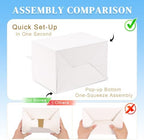 TryDrem 50Pack Large Gable Boxes with Handles, 9x6x6 Inch Spacious Capacity Party Favor Boxes, White Treat Box for Gifts, Bread, Cookies, Lunch, Bakery, Wedding, Birthday, Picnic - Image 3