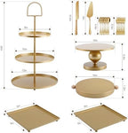 19 PCS Gold Cake Stand Set, Dessert Table Display Set with Wedding Cupcake Stand and Cake Stands for Party, Weddings Birthday Baby Showers Anniversary Party - Image 2
