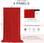 20ft x 10ft Red Wrinkle-Free Backdrop Curtains, Fabric Photo Drapes for Christmas Party Valentine’s Day New Year Patriotic Holidays 4th of July Birthday Photography Background - Image 2