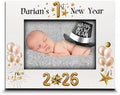 BELLA BUSTA- Personalize Baby First Year Memory Keepsake Picture Frame-Nursery Decor (1st New Year (5x7 Horizontal)) by BELLA+BUSTA