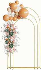 Wedding Arch, Metal Arch Backdrop Stand, Gold, 7.2FT, 6.6FT, 6FT by AEPOALUA