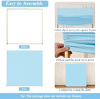 Square Backdrop Arch Cover Baby Blue 6.6FT x 6.6FT Square Arch Backdrop Covers Stretchy Spandex Fitted Square Backdrop Cover for Birthday Party Wedding Ceremony Banquet Decoration - Image 6