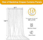 50FT x 15FT Wrinkle-Free Champagne Backdrop Curtains for Wedding, Champagne Fabric Photo Background Drapes for Wedding Reception, Birthday, Bridal & Baby Shower Decorations Photography - Image 5