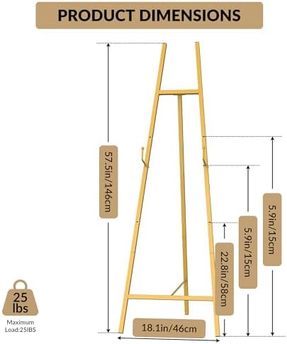 Garvee 2 Pack Welcome Sign Stand, 57.5" Display Easel Stand for Sign with Adjustable Height Chain, Heavy Duty Art Easel for Paintings, Posters, Baby Showers, Birthday Parties, Gold - Image 2