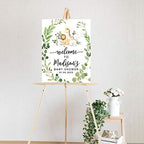 Andaz Press Custom Large Baby Shower Canvas Welcome Sign, 16 x 20 Inches, Safari Animals Leaf Foliage, Guestbook Alternative, Personalized Sign Our Canvas, For Jungle Safari Baby Shower Theme - Image 2