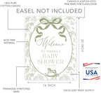 Andaz Press Personalized Sage Green Toile de Jouy Baby Shower Decorations, Toile De Jouy Baby Shower Welcome Sign, Tea Party Decor, Elegant French Vintage Lace Chinoiserie Party Supplies, 16x20 Inches - Image 2