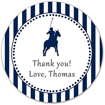 70 Stickers Polo Navy Blue Birthday Baby Shower Party Gift Favor Label by Unknown