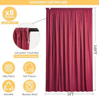 Gallety Red Backdrop Curtain for Wedding, Polyester Photo Backdrop Drapes - 40FT x 10FT Cloth Backdrop Curtain for Celebration,Stage, Social Events, Graduation,Engagement Party Decorations - Image 2