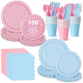Nihaoya 700PC Gender Reveal Disposable Paper Plates Party Supplies for 100 by Nihaoya