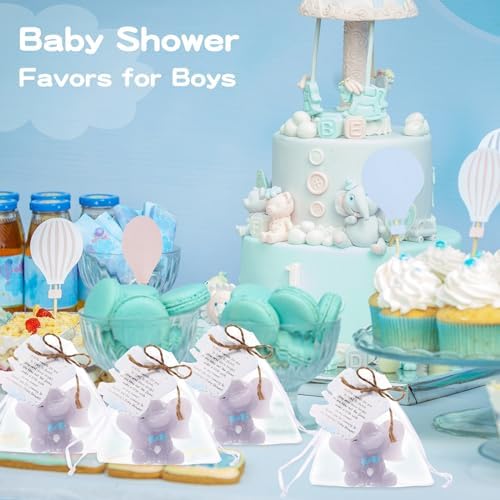 Conelist 25 Set Baby Shower Candles Favors Elephant for Guests, Blue - Image 4