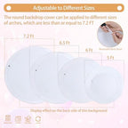 Gallety 2 Pcs 7.2 FT White Round Backdrop Cover for 5 to 7.2ft Circle Arch Stand with Oh Baby and Happy Birthday Decal Sign - Arch Backdrop Cover for Wedding Party Photography Decoration - Image 3
