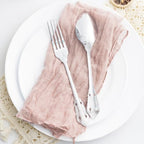 100 Pack Dusty Pink Cloth Napkins 21x21 Inches Dusty Pink Cheesecloth Napkins Set of 100 Washable Dinner Table Napkins for Wedding Bridal Baby Shower Party Rustic Boho Cotton Gauze Party Table Decor - Image 7