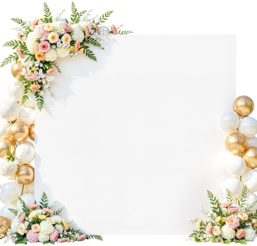 6.6FT x 6.6FT White Square Backdrop Arch Cover Double-Sided Spandex Arch Covers Fitted Wedding Arch Stand Cover Stretchy Backdrop for Balloon Arches Birthday Baby Shower Party Banquet Decorations by WishCare
