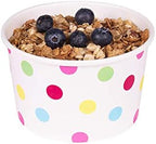 Karat [20oz - 600 ct] Paper Ice Cream Cups & Soup Bowls for Hot/ Cold Food - Ideal for Soup, Ice Cream, Gelato, Yogurt and Snacks - Dots - Image 5
