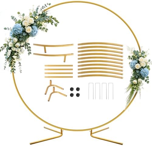 Balloon Arch Stand Metal Round Backdrop Stand Circle Balloon Arch Frame Wedding Arches 5FT for Ceremony Birthday Party Baby Shower Decoration by JEBUTU