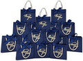 TKSBAG 100 Pack Small Thank You Gift Bags with Handles, 5.5''x 2.3''x4.7'' Mini Navy Blue Gift Bags Bulk for Baby Shower, Birthday, Wedding, Party Favors, Back to School, Summer Party, Mother's Day by TKSBAG