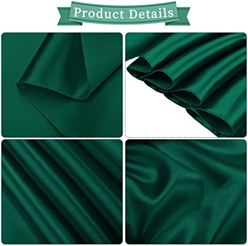 fani Forest Green Satin Chair Straps Bows,120 PCS 7x108 Inch,Chair Sash - Image 2