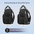 RUVALINO Baby Diaper Bag Backpack with Changing Pad, Waterproof, XL Black - Image 2