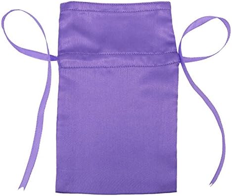 Darling Souvenir 50 Satin Drawstring Gift Pouch Small Wedding Party Favors Bag - 8" x 10" inches Baby Shower Thank You Pouches- Purple - Image 2