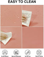 Fokitut 2 Pack Waterproof Round Tablecloth, 132 Inch, Stain Resistant and Wrinkle Polyester Table Cloth, Fabric Table Cover for Kitchen Dining, Wedding, Party, Holiday Dinner-Dusty Pink - Image 2