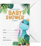 Pack of 30, Boy/Girl Baby Shower Party Collection, Baby Shower Invitation Cards, Fill in the Blank Invites WIth Envelopes, Dinosaur Theme Party Supplies by Inkdotpot