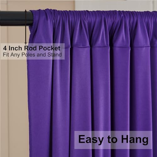 30ft×10ft Wrinkle Free Dark Purple Backdrop Curtain for Party, 6 Panels 5ft×10ft Soft Silky Polyester Purple Photo Backdrop Drapes for Birthday Baby Shower Wedding Photography - Image 5