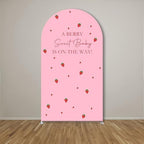 A Berry Sweet Baby is On The Way Arch Backdrop Cover Pink Strawberry Birthday Party Decorations Arch Stand Covers Baby Shower Fiesta Parties(4x7.2ft Cover,3888) - Image 2