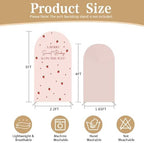 2 Pcs A Berry Sweet Baby is ON The Way Arch Backdrop Covers,Set of 2(5FT/4FT) Pink Ripple Strawberry Theme Arch Fabric Cover for Girls Birthday Baby Shower Party Decoration - Image 4