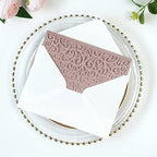 PONATIA 5.12 x 7.2 Dusty Rose Laser Cut Wedding Invitations, 5x7 Trifold Laser Cut Invitation Pockets with Envelopes for Wedding Bridal Shower Engagement Quinceanera Invitations (20PCS No Inner Sheet) - Image 6
