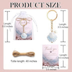 Bulk 12/24 Seashell Pearl Keychain & Thank You Cards for Party Favors - Image 6