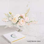 Andaz Press Personalized Wedding Guestbook with Gold Accents, Succulents Wreath Design White Guest Sign in Guest Registry 120 Pages 8.5 X 8.5 Memories Book for DIY, Scrapbook, Photo Album - Image 3