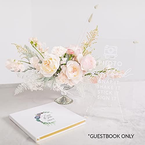 Andaz Press Personalized Wedding Guestbook with Gold Accents, Succulents Wreath Design White Guest Sign in Guest Registry 120 Pages 8.5 X 8.5 Memories Book for DIY, Scrapbook, Photo Album - Image 3