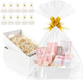 EVELOMO 10 Pack Empty Gift Baskets to Fill - 12" x 10" Large Baskets for Gifts Empty, Sturdy DIY Gifts Baskets Sets with 500g Crinkle Cut Papers for Birthdays Weddings Parties & Holidays (White) by EVELOMO