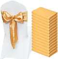 VEVOR Stretch Spandex Chair Sashes Bows, Slipcover and Sash, Elastic Bands, Fitting Wedding, Holiday, Banquet, Party, Celebration Chair Decoration (50 PCS Gold) by VEVOR