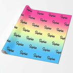 MyPupSocks Customized Name Wrapping Paper, Personalized Gradient Pink Yellow & Blue Wrapping Paper Logo Text Gift Wrap Paper Roll 58x23 for Women Men Kids Boys Girls Baby Christmas 3 Rolls - Image 2