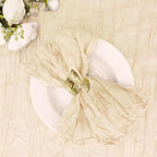 Cupuamon 50 Pack Cheesecloth Napkins 20x20 Inch Dinner Table Napkins Boho Washable Rustic Gauze Napkins Bulk for Wedding Bridal Baby Shower Party Decor (Ivory) by Cupuamon