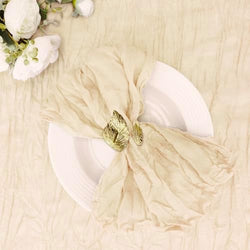 Cupuamon 100 Pack Cheesecloth Napkins 20x20 Inch Dinner Table Napkins Boho Washable Rustic Gauze Napkins Bulk for Wedding Bridal Baby Shower Party Decor (Ivory) by Cupuamon