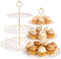 Thenshop 2 Pcs 3-tier Cupcake Stand Melamine 12" 10" 8" Serving Tray, White by Thenshop