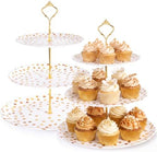 Thenshop 2 Pcs 3-tier Cupcake Stand Melamine 12" 10" 8" Serving Tray, White by Thenshop