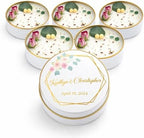 Personalized Candle Wedding Favors – Scented Custom Soy Wax Thank You Gifts with Dried Flowers – Custom Names & Date – Elegant Tin Gift (10-20-30-40-50-100 Bulk Options) by Unknown