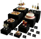 6PCS Black Acrylic Buffet Display Risers 3in to 10in by Unknown